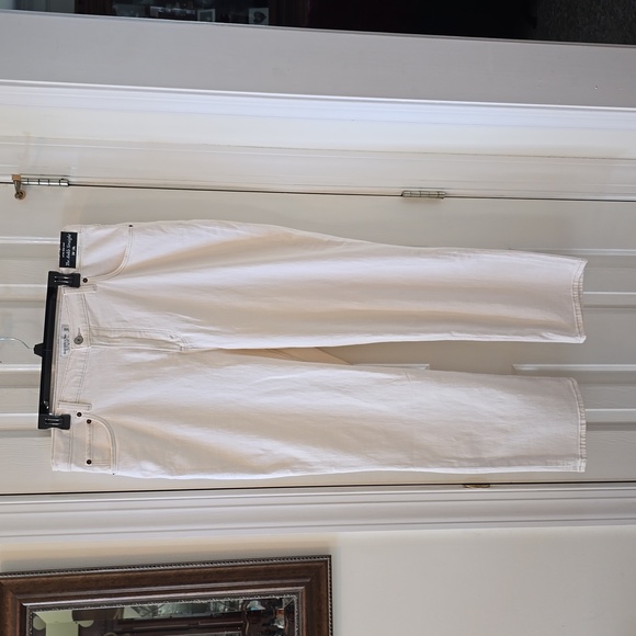 ABERCROMBIE & FITCH WOMEN'S PLUS IVORY WHITE "CURVE LOVE" PANTS SIZE 36/22 LONG - Picture 1 of 15
